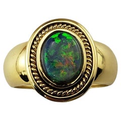 Vintage 18K Yellow Gold Opal Ring Size 6.5 #15380