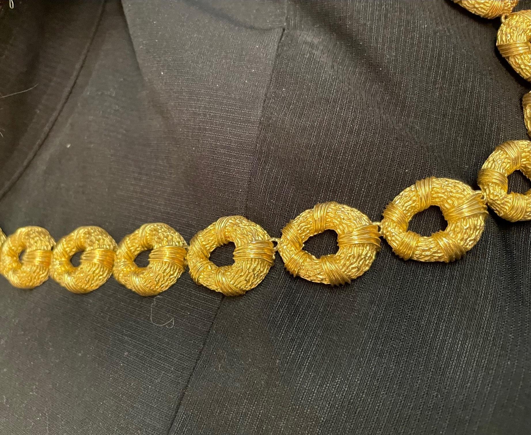 Vintage 18K Gelbgold Oval Link Halskette im Angebot 2