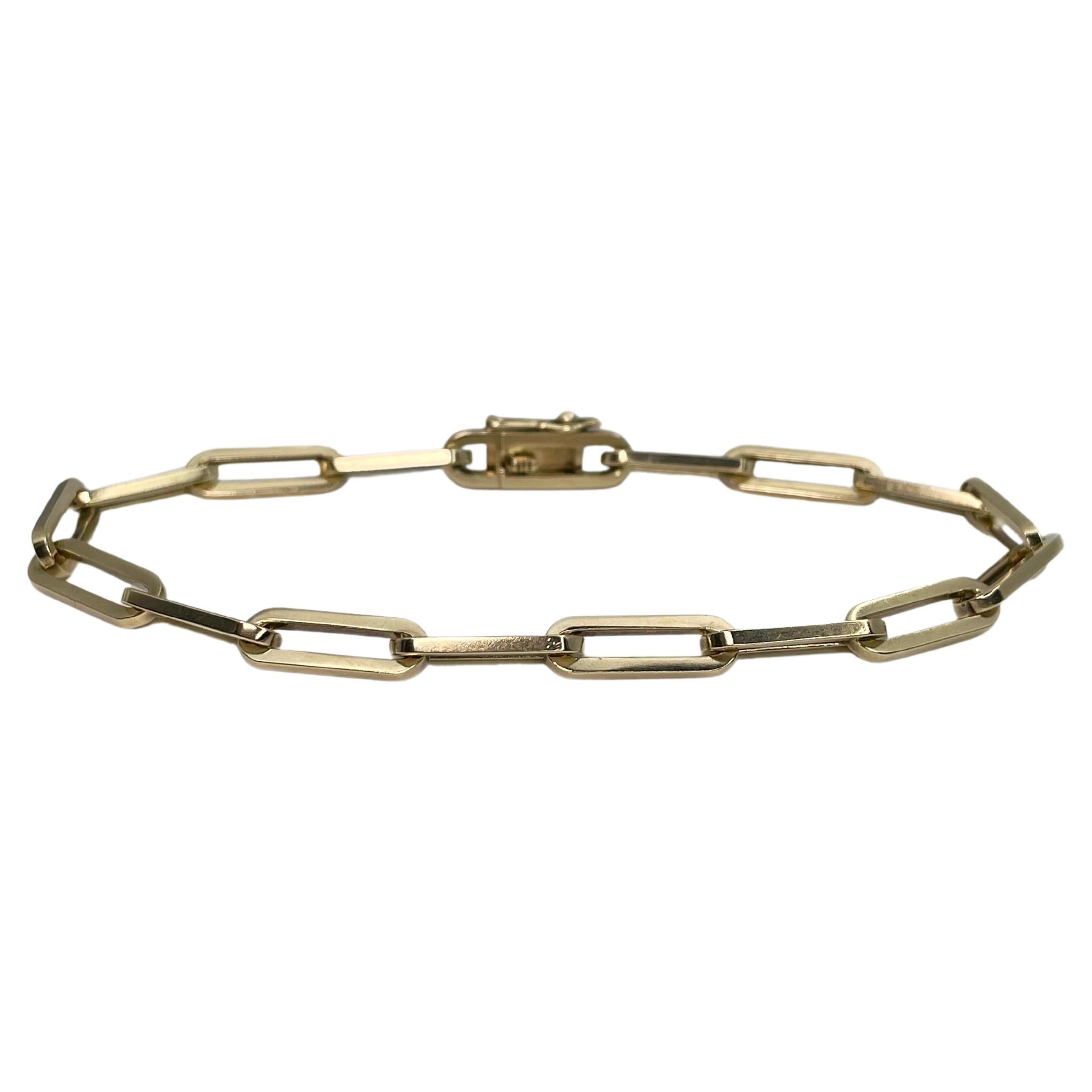 Vintage 18 Karat Yellow Gold Paperclip Chain Bracelet