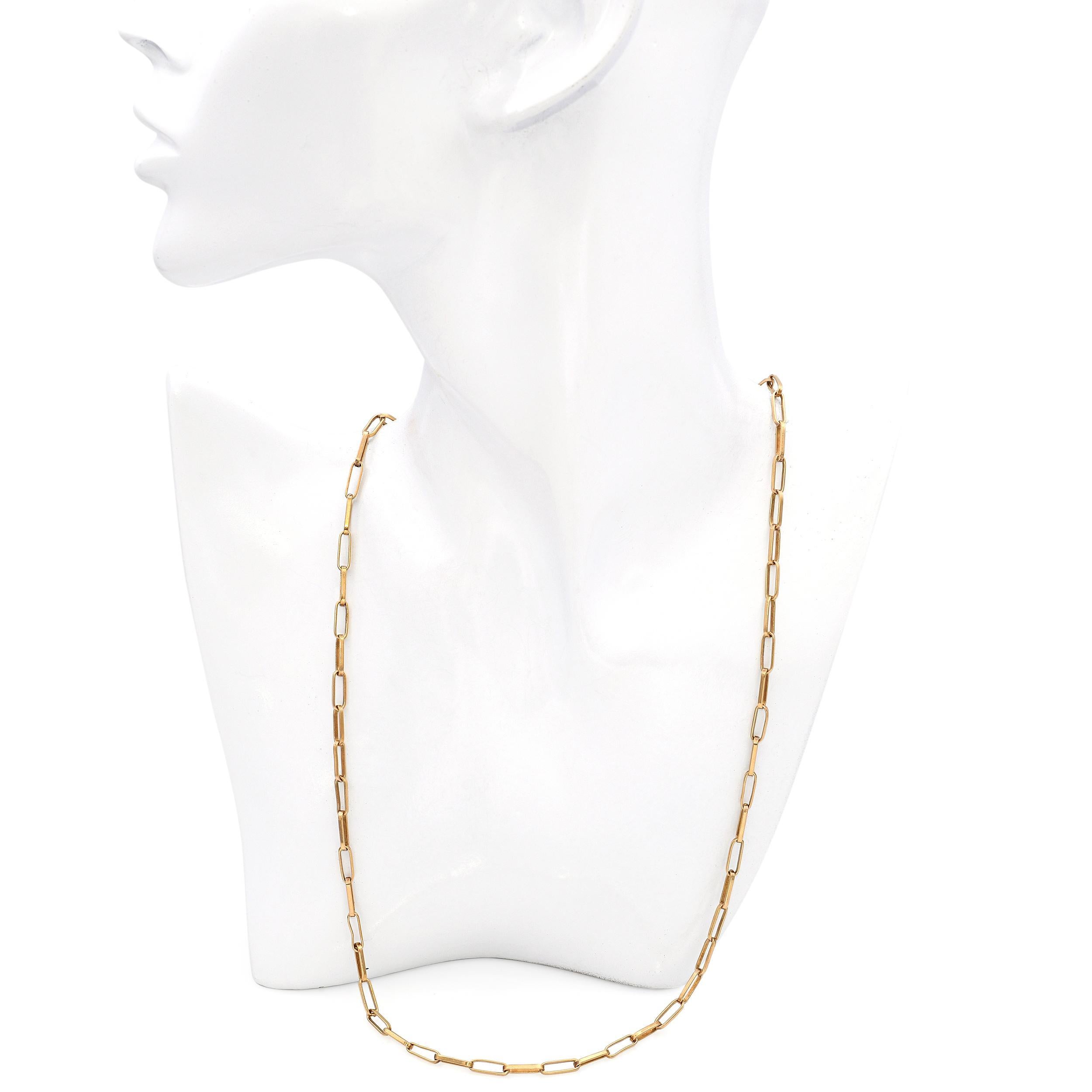 Collar de eslabones con cadena de clip de oro amarillo de 18k vintage en Bueno estado para la venta en New York, NY