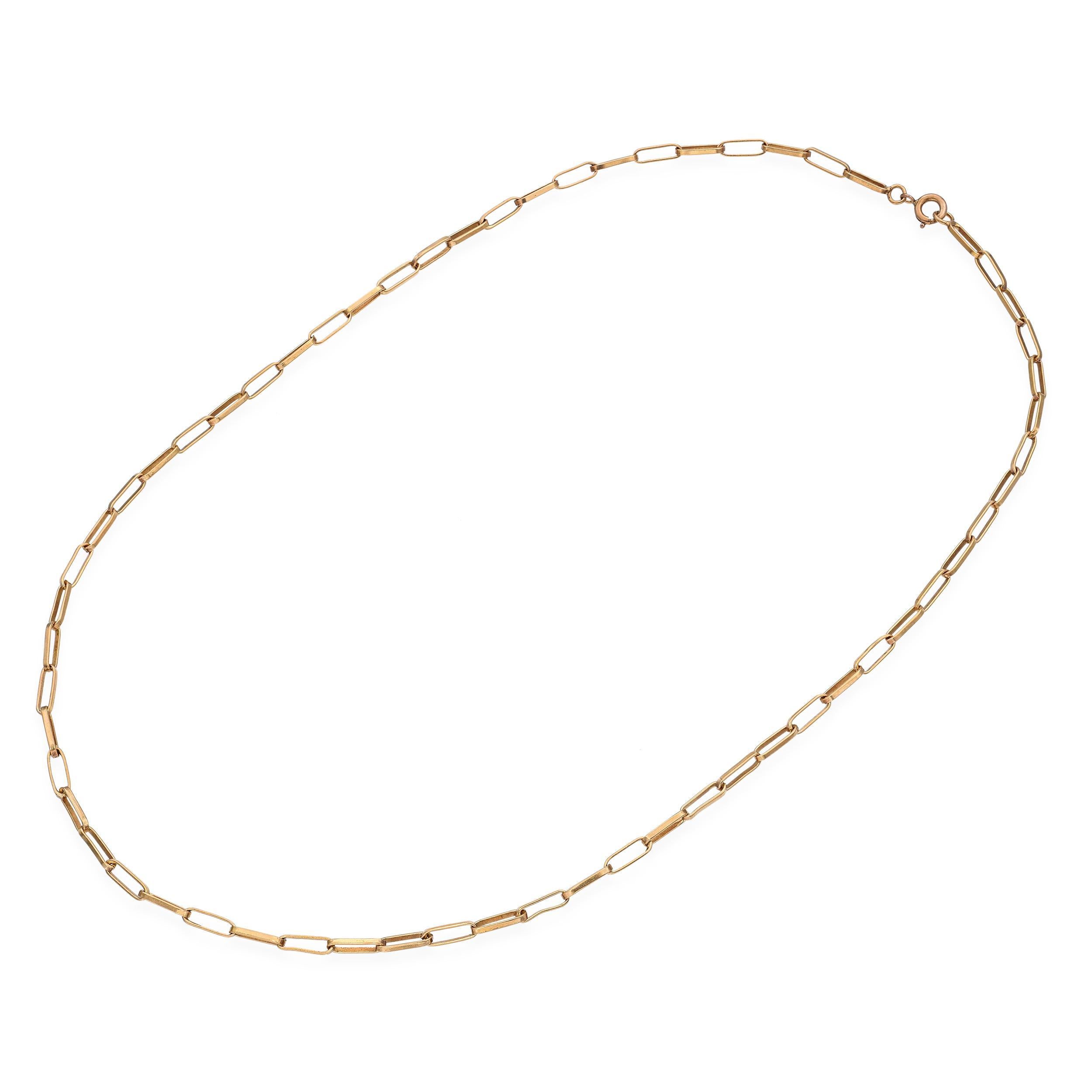 Collar de eslabones con cadena de clip de oro amarillo de 18k vintage en venta 1