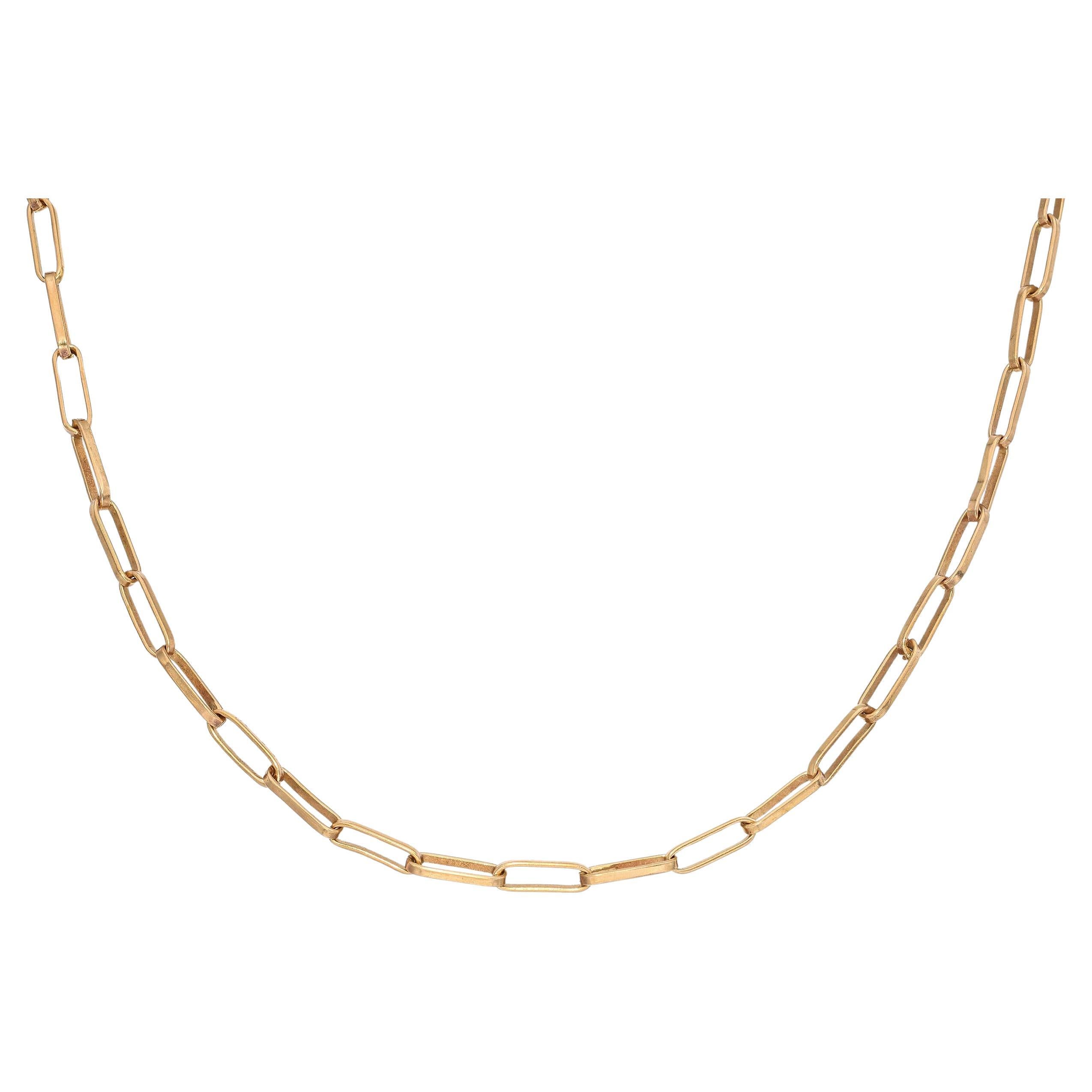 Collar de eslabones con cadena de clip de oro amarillo de 18k vintage