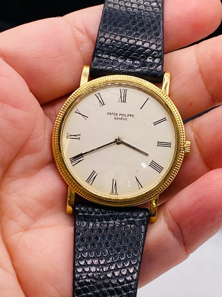 Vintage 18k Yellow Gold Patek Philippe Calatrava Watch at 1stDibs
