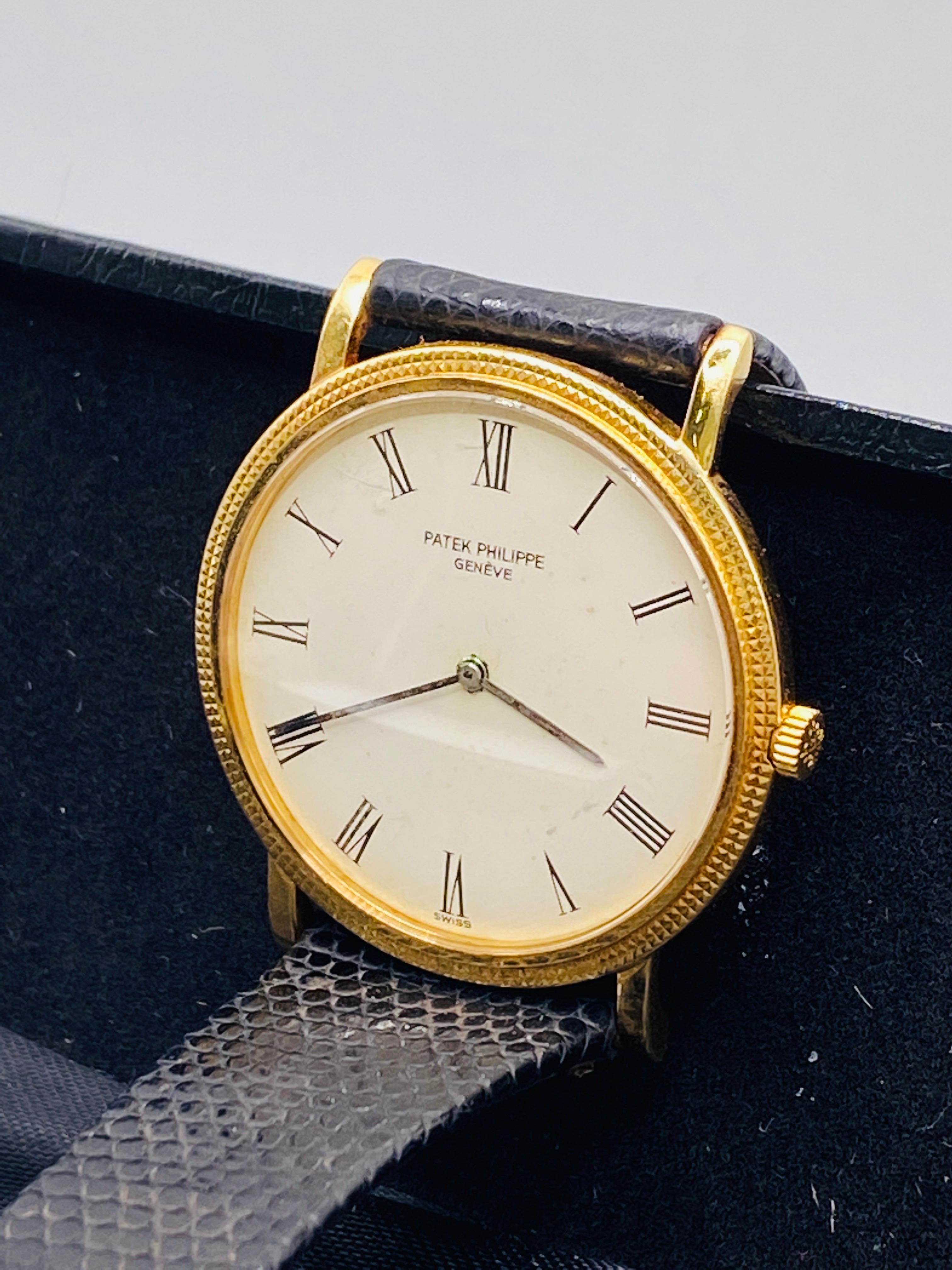 Vintage 18k Yellow Gold Patek Philippe Calatrava Watch 5
