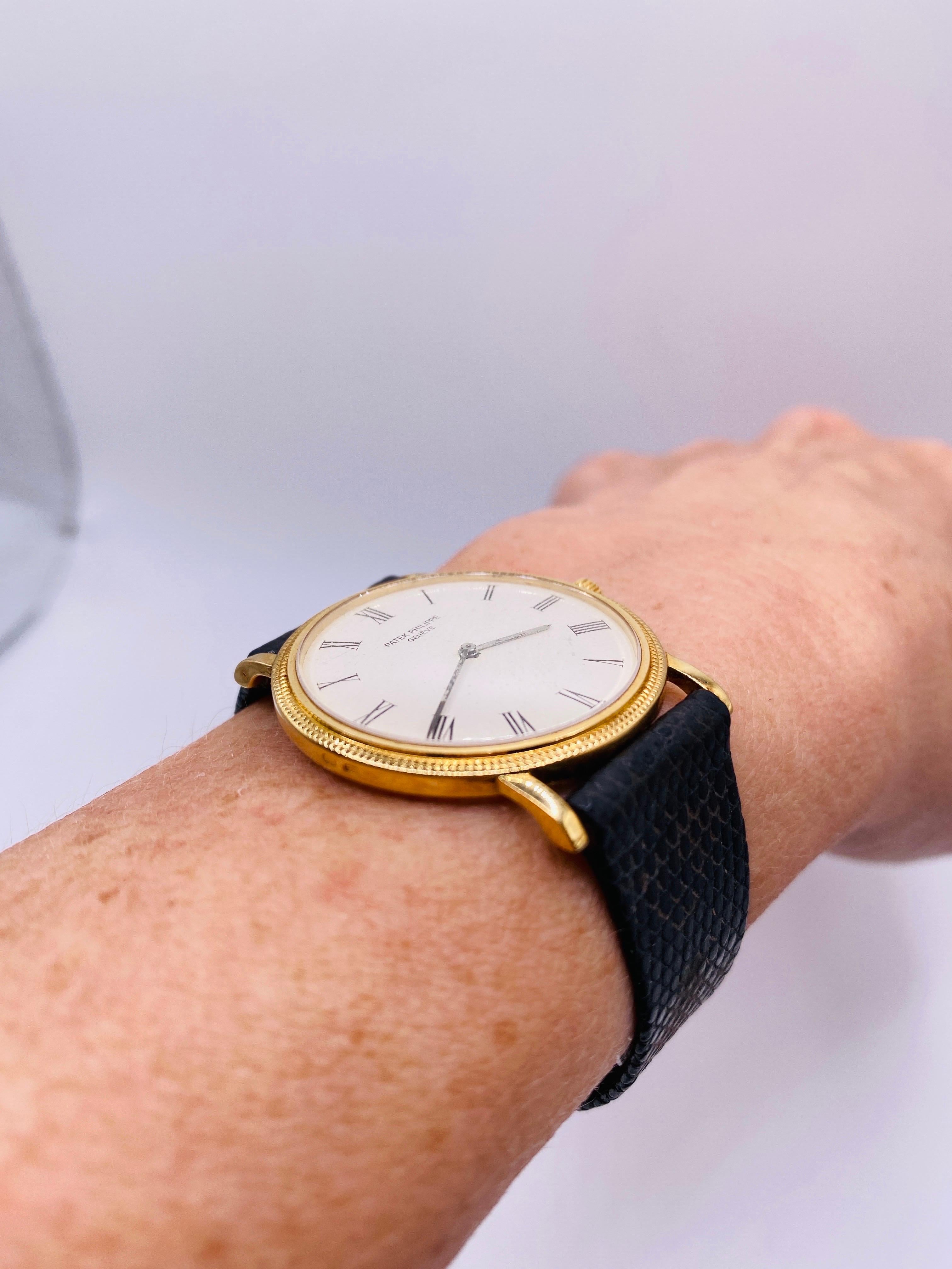 Women's or Men's Vintage 18k Yellow Gold Patek Philippe Calatrava Watch