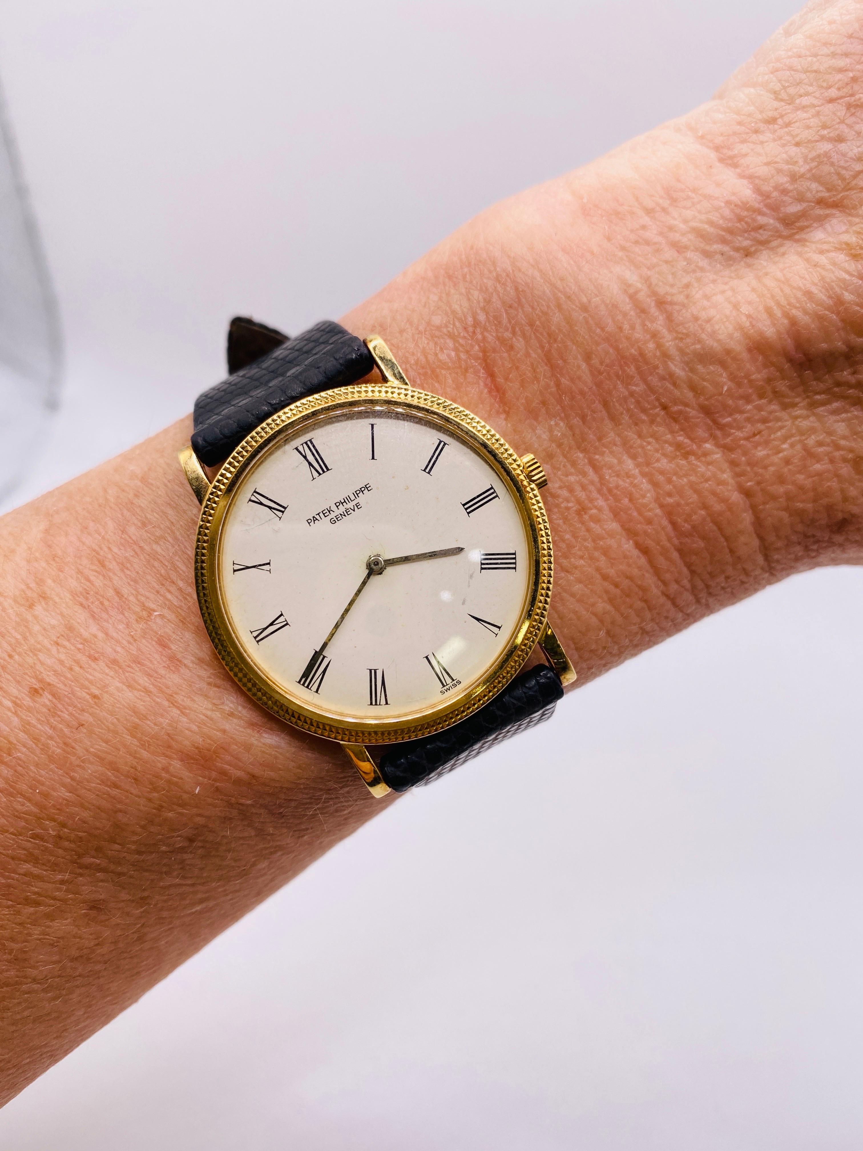 Vintage 18k Yellow Gold Patek Philippe Calatrava Watch 3