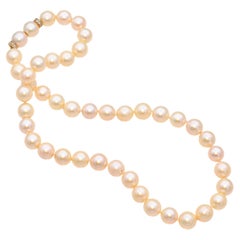 Vintage 18K Yellow Gold Pearl and Diamond Rondelle Necklace