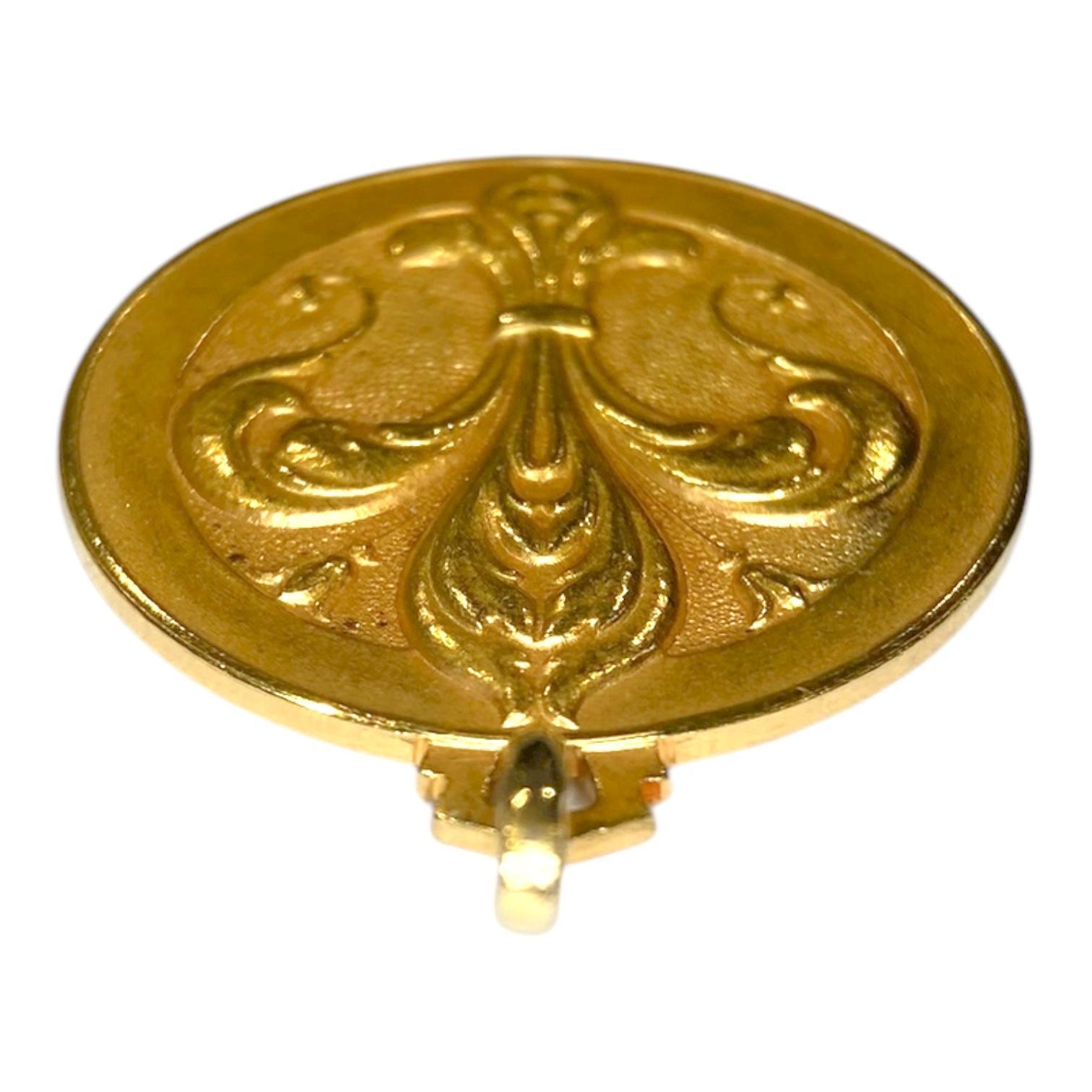 Vintage Pendentif en or jaune 18K Pendentif Fleur-De-Lis Bon état - En vente à Henderson, NV