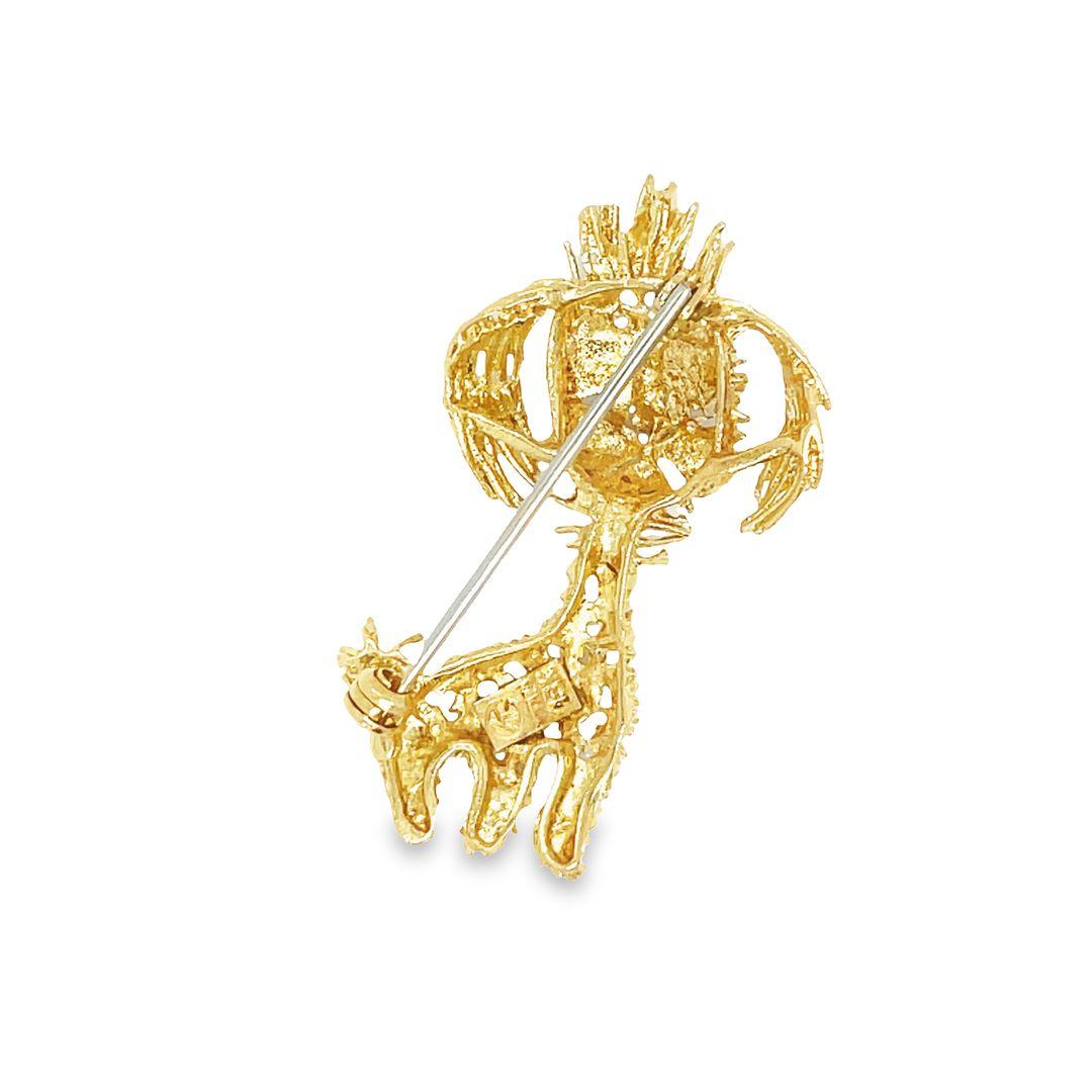 Women's or Men's Vintage 18K Yellow Gold Puppy Dog Brooch For Sale