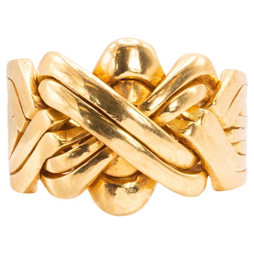 Vintage 18k Yellow Gold Puzzle Ring