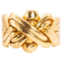 Vintage 18k Gelbgold Puzzle Ring