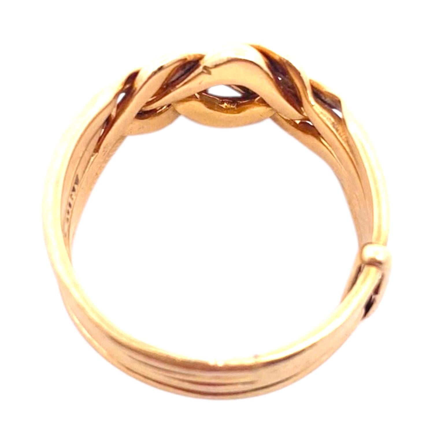 Vintage 18K Yellow Gold Puzzle Ring Size 7 2