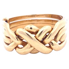 Vintage 18K Yellow Gold Puzzle Ring Size 7