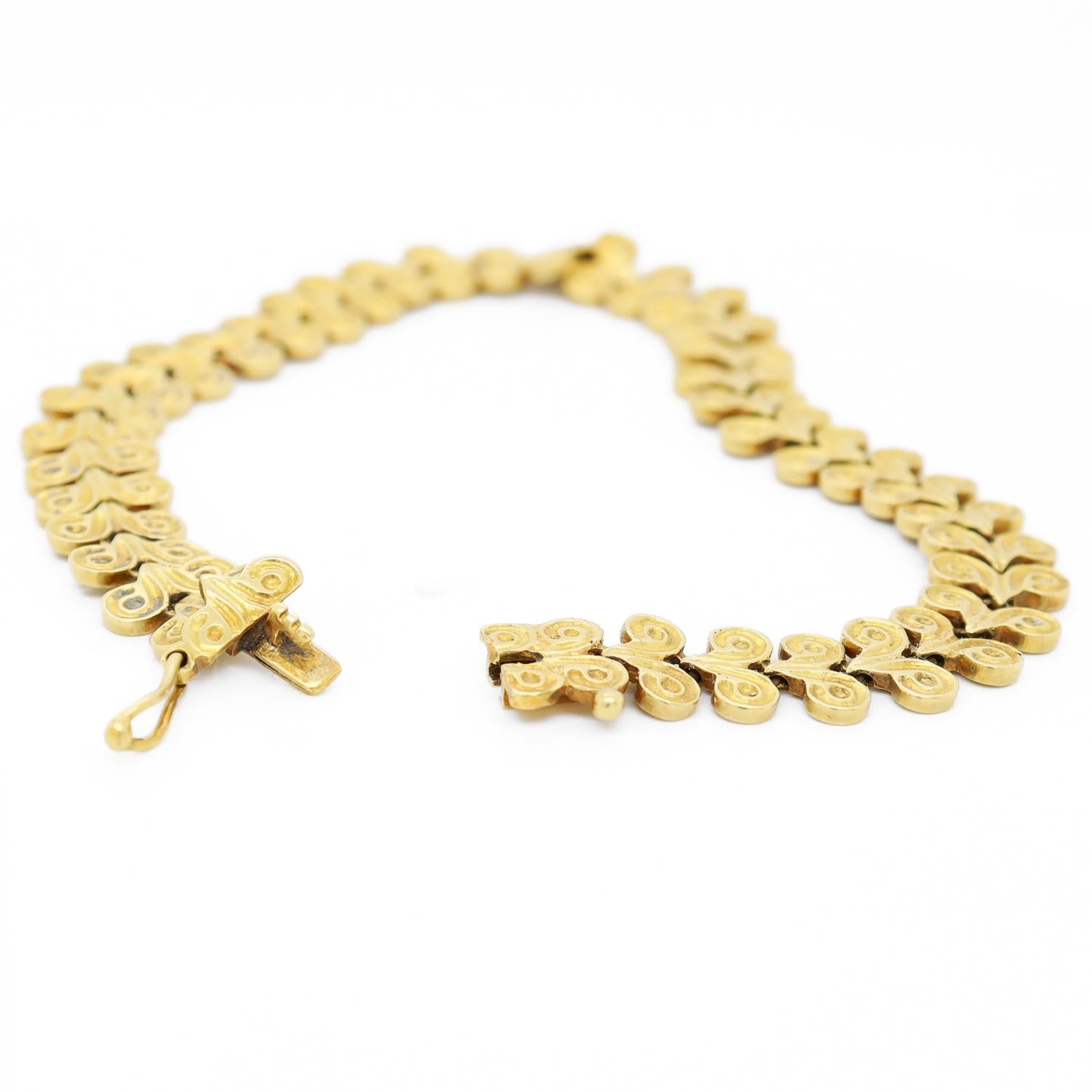 Vintage 18K Yellow Gold Ram's Horn (Minoan / Mycenaean Style) Bracelet 7