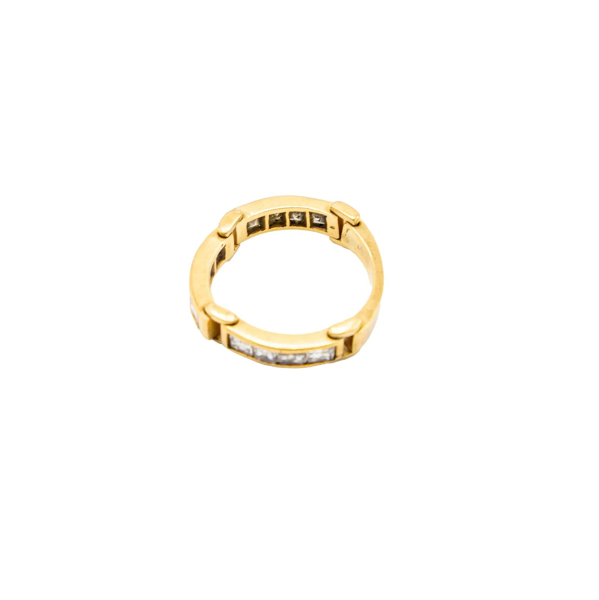 Vintage 18K Gelbgold Ring mit Channel-Set Diamanten - '80s im Angebot 1