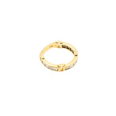Vintage 18K Yellow Gold Ring with Channel-Set Diamonds - '80s