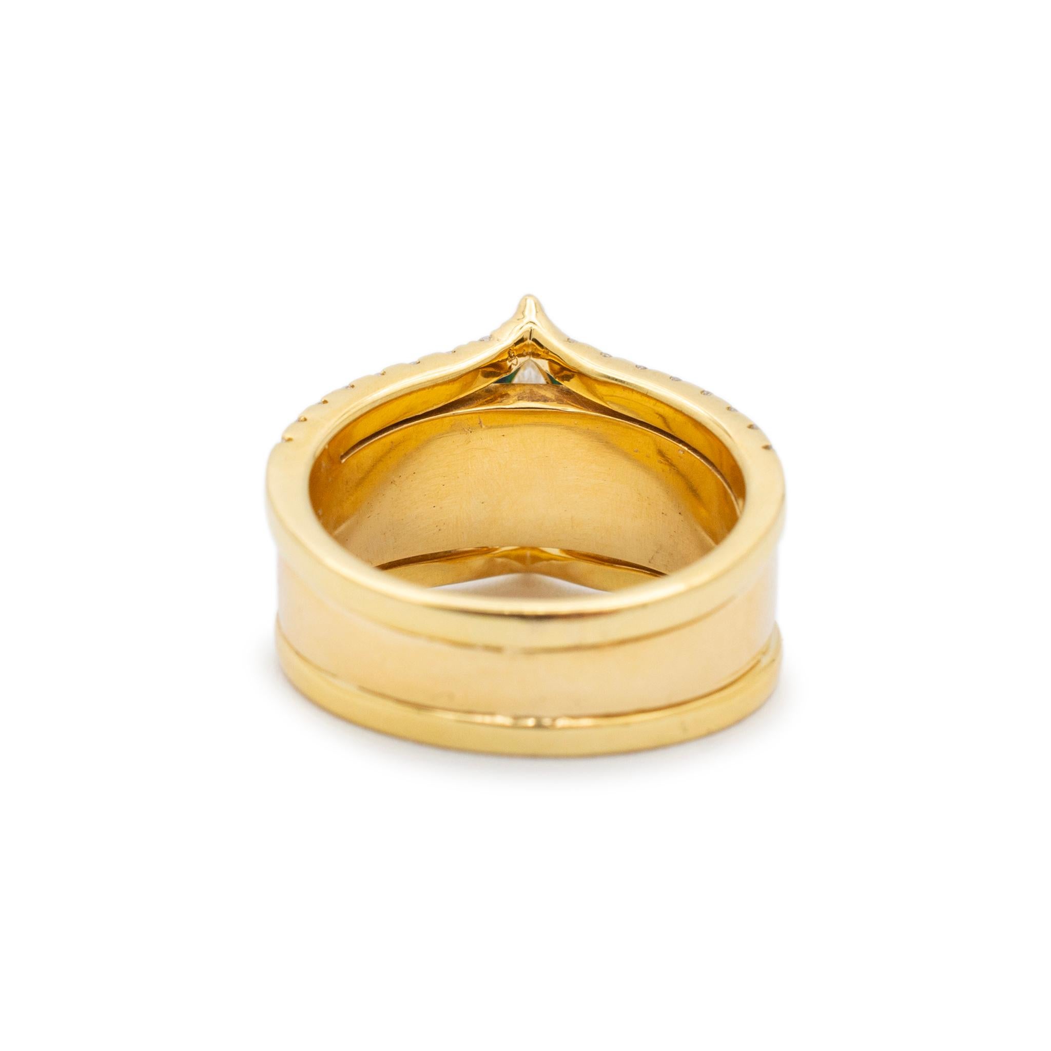  Bague cocktail vintage River of Love en or jaune 18 carats avec opale marquée et diamants Pour femmes 