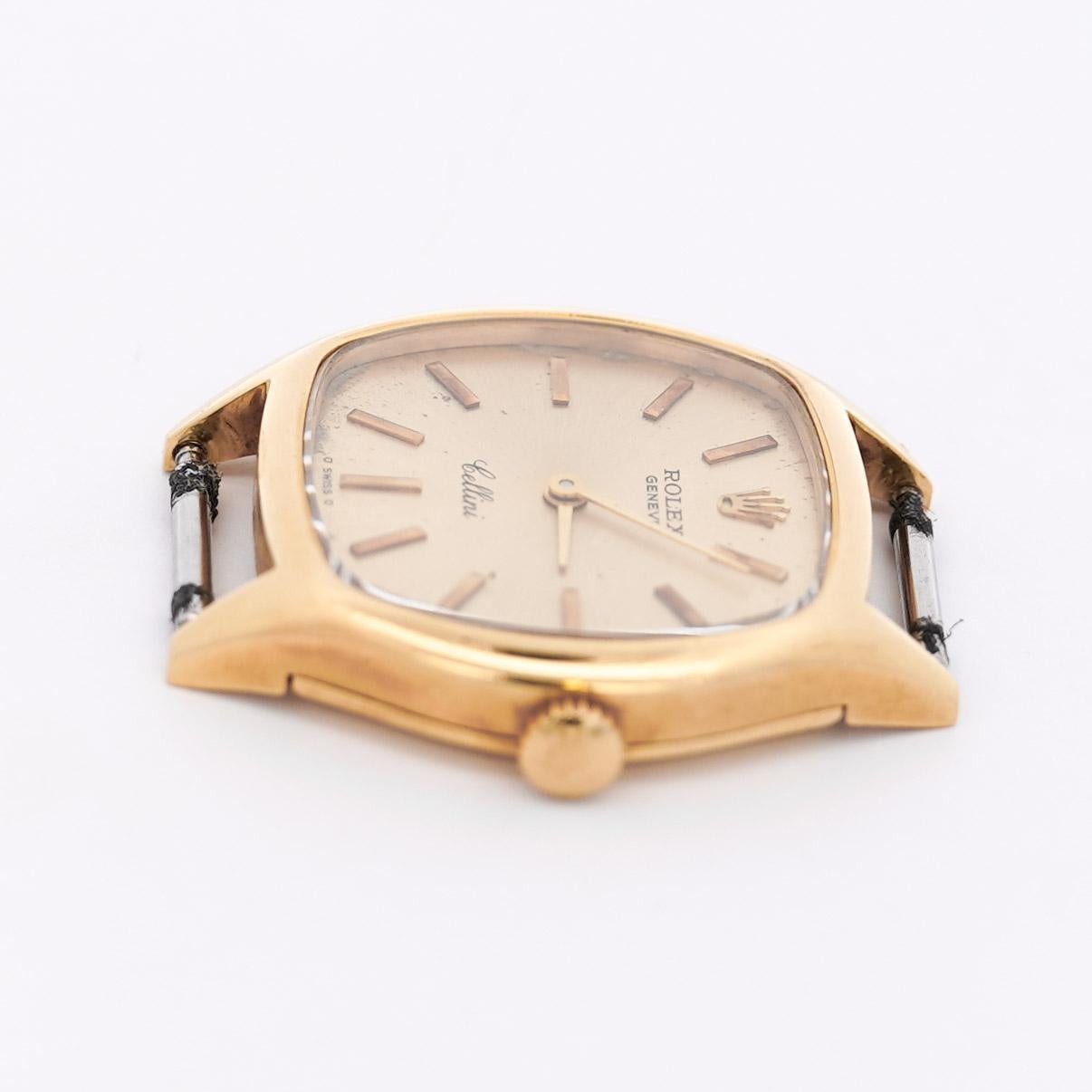 Vintage 18K Gelbgold Rolex Cellini 27mm Zifferblatt Handaufzug Uhr Gesicht im Angebot 3