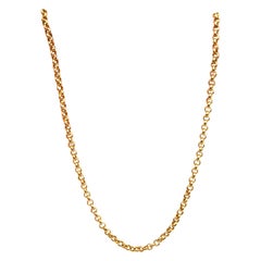 Vintage 18k Yellow Gold Round Link Chain Necklace