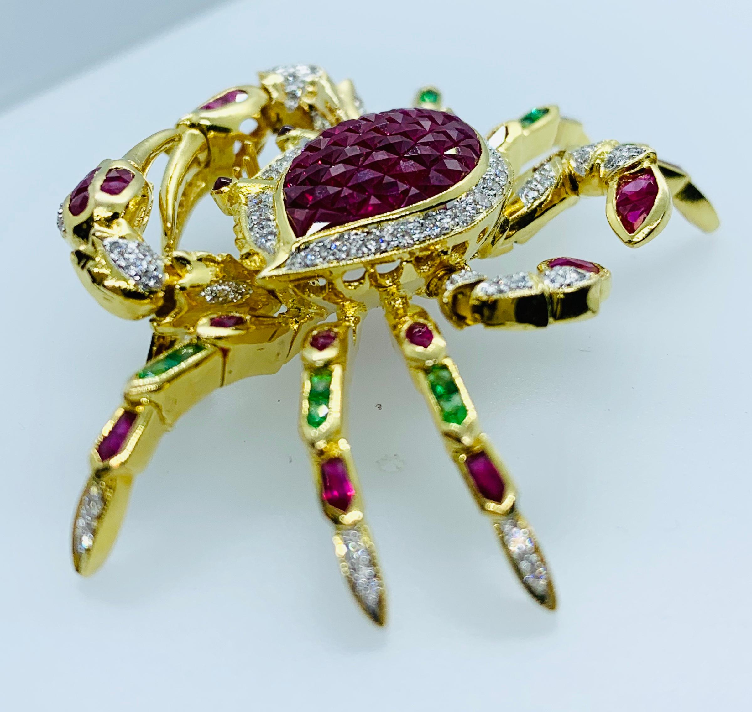 ruby crab necklace