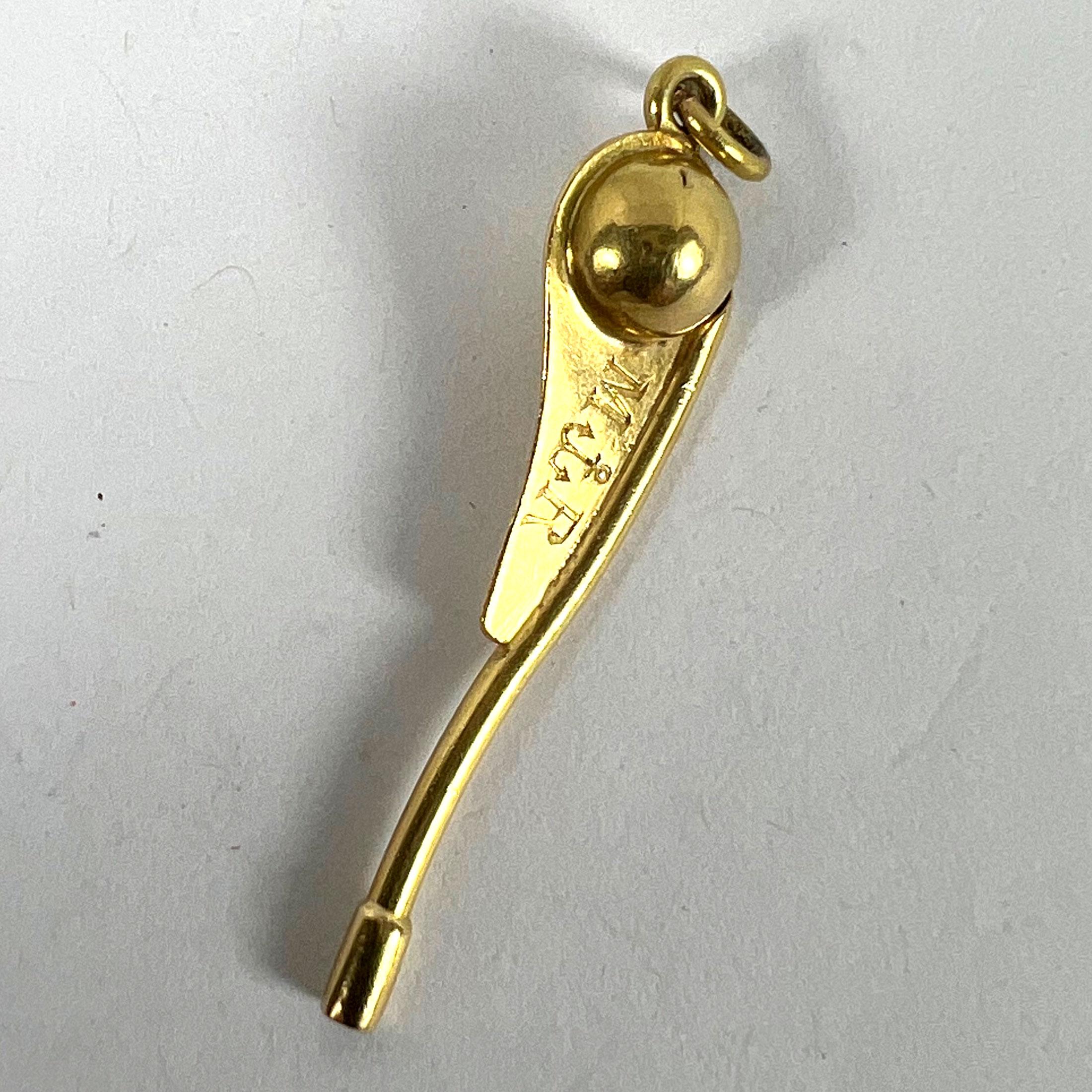 Ciondolo a forma di maniglia per timone di barca a vela in oro giallo 18 carati d'epoca in vendita 8