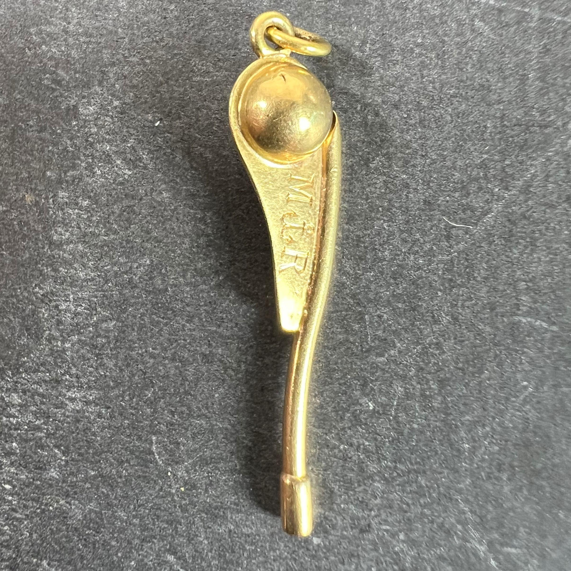 da uomo o donna Ciondolo a forma di maniglia per timone di barca a vela in oro giallo 18 carati d'epoca in vendita