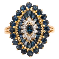 Ring aus 18 Karat Gelbgold mit Saphir und Diamant
