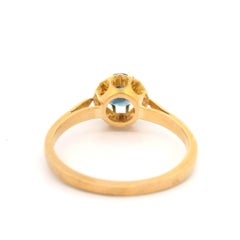 Vintage 18k Yellow Gold Sapphire French Hallmark Eagle Solitaire Ring