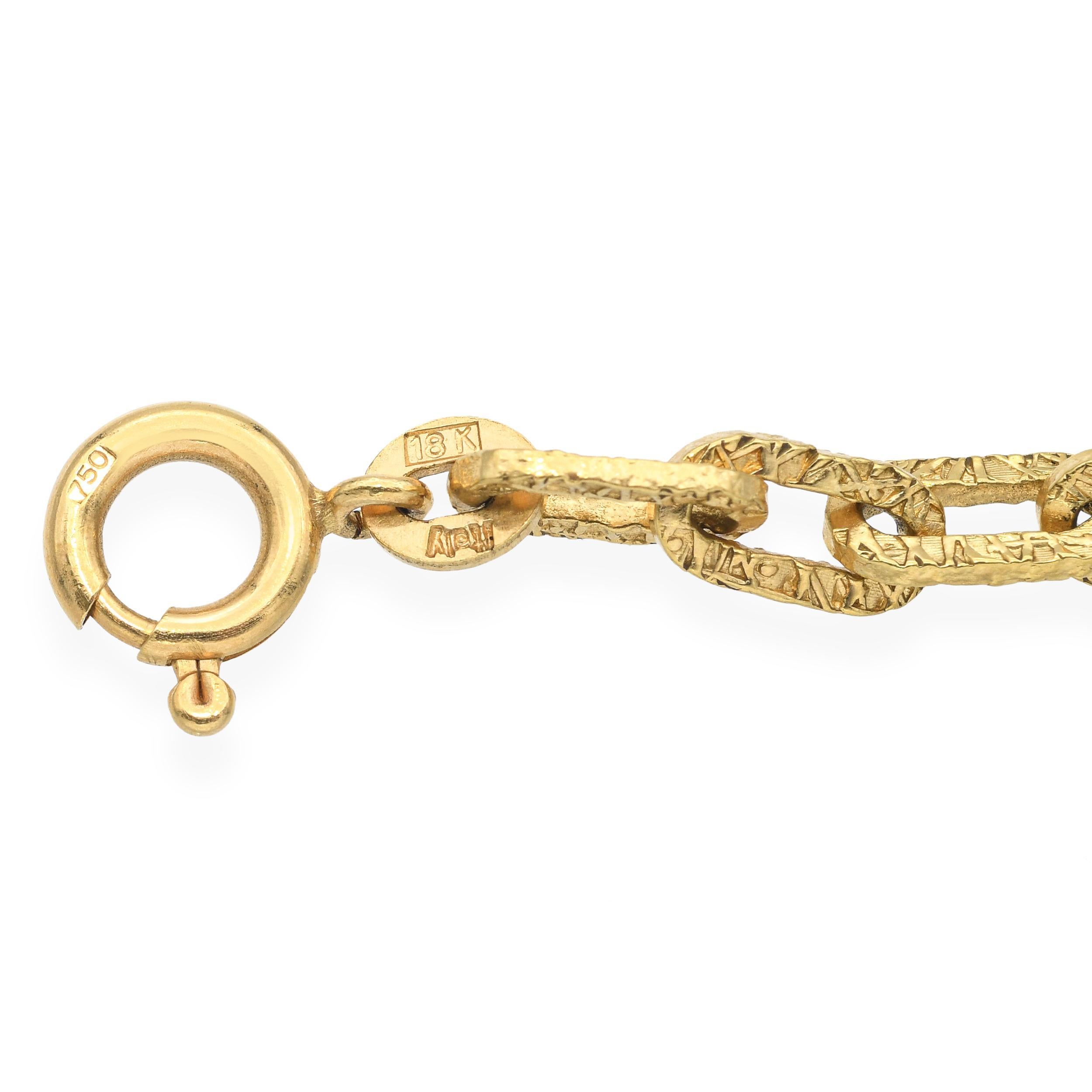 Collana vintage con catena a graffette in oro giallo 18k in vendita 2