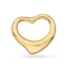 Vintage 18k Yellow Gold Tiffany & Co. Elsa Peretti Open Heart Pendant