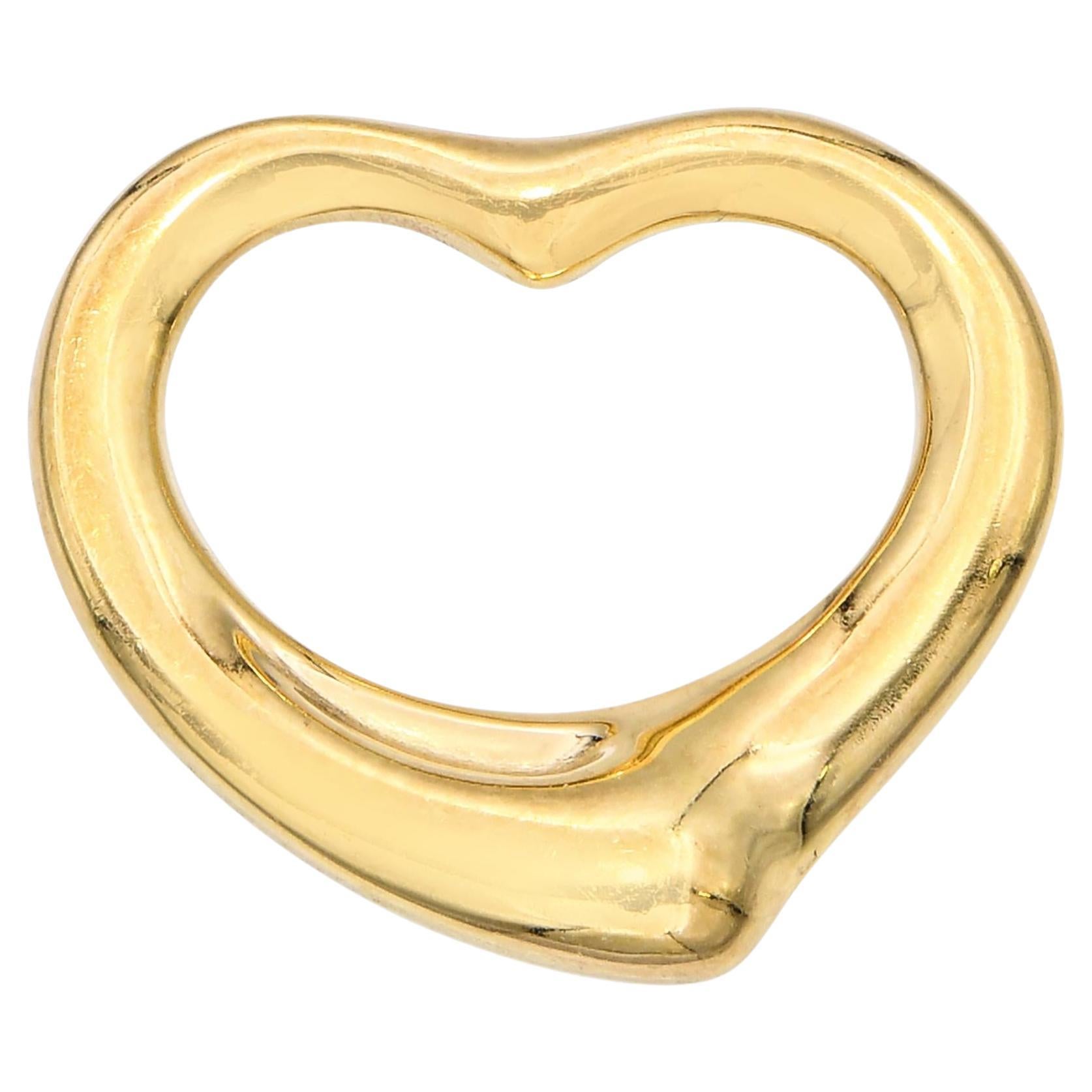 Oro amarillo de 18 quilates vintage Tiffany & Co. Colgante Corazón Abierto Elsa Peretti