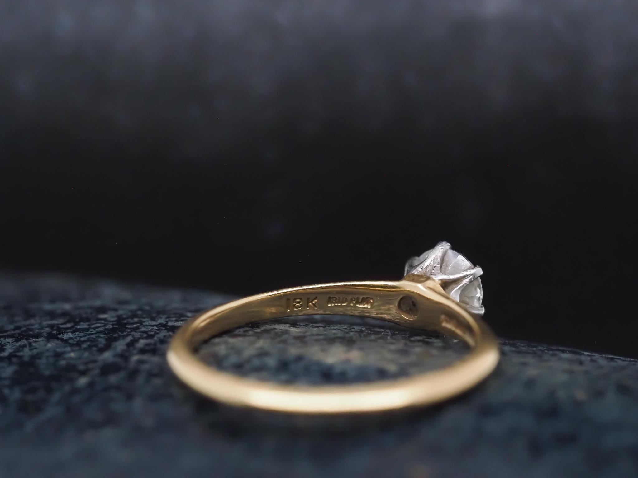 Vintage 18K Gelbgold Tiffany & Co. Verlobungsring und Band Set im Angebot 5