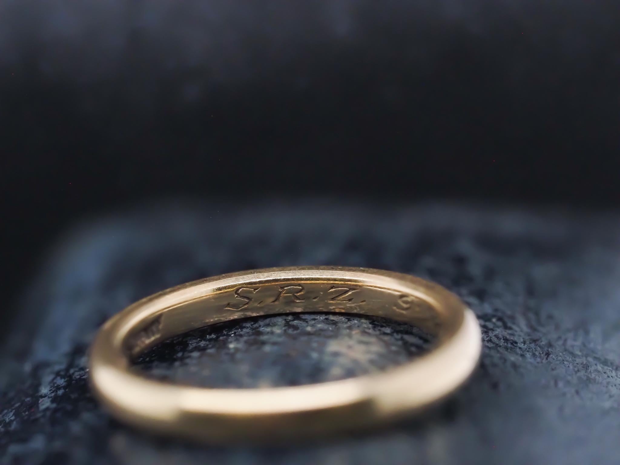 Vintage 18K Gelbgold Tiffany & Co. Verlobungsring und Band Set Damen im Angebot