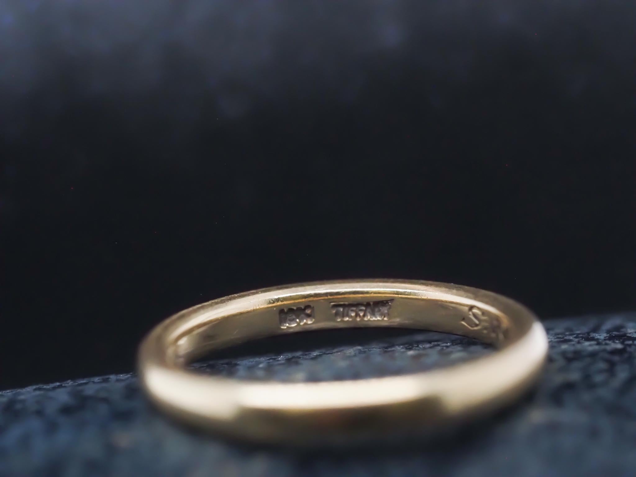 Vintage 18K Gelbgold Tiffany & Co. Verlobungsring und Band Set im Angebot 1