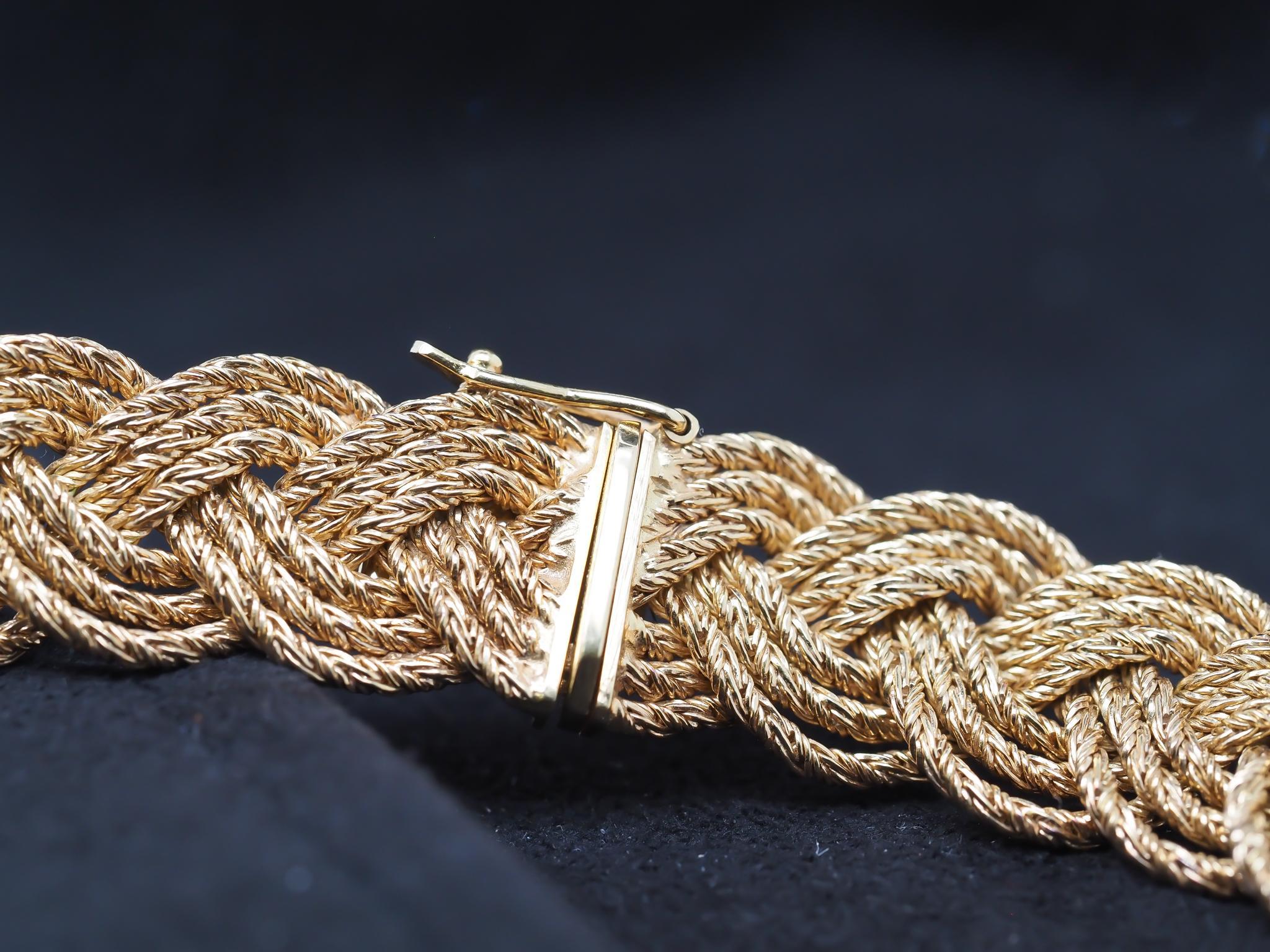 Vintage 18K Yellow Gold Tiffany & Co. Weave Necklace For Sale 2