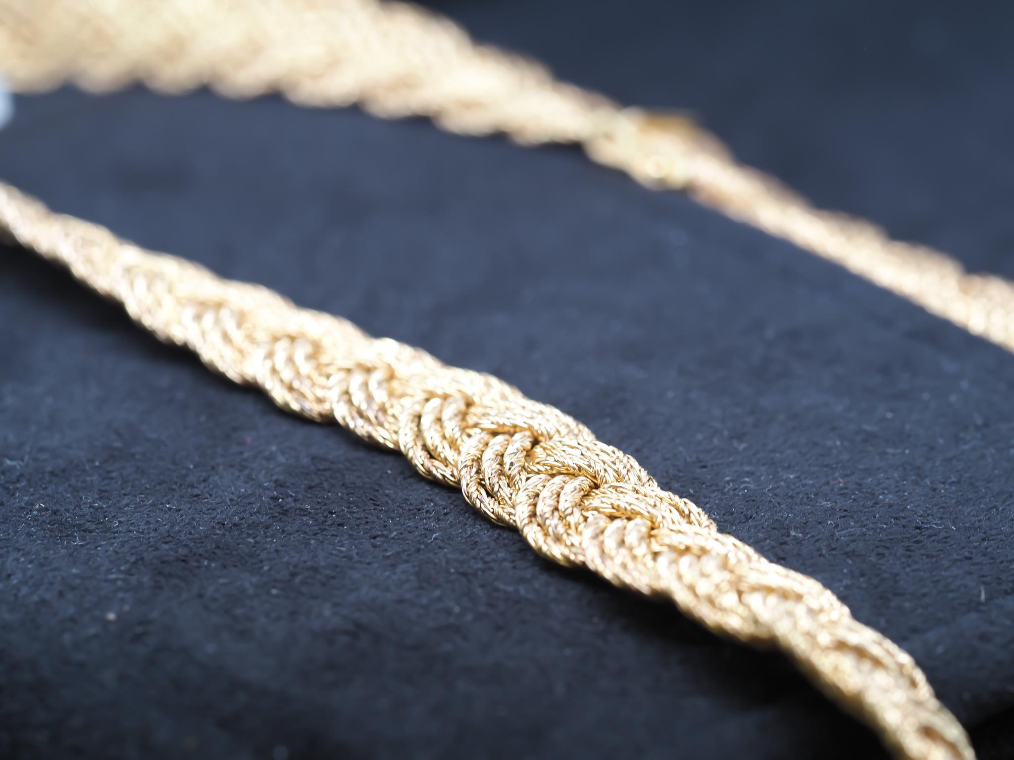Vintage 18K Yellow Gold Tiffany & Co. Weave Necklace For Sale 5