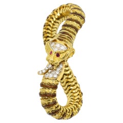 Vintage 18K Yellow Gold Tiger Bracelet