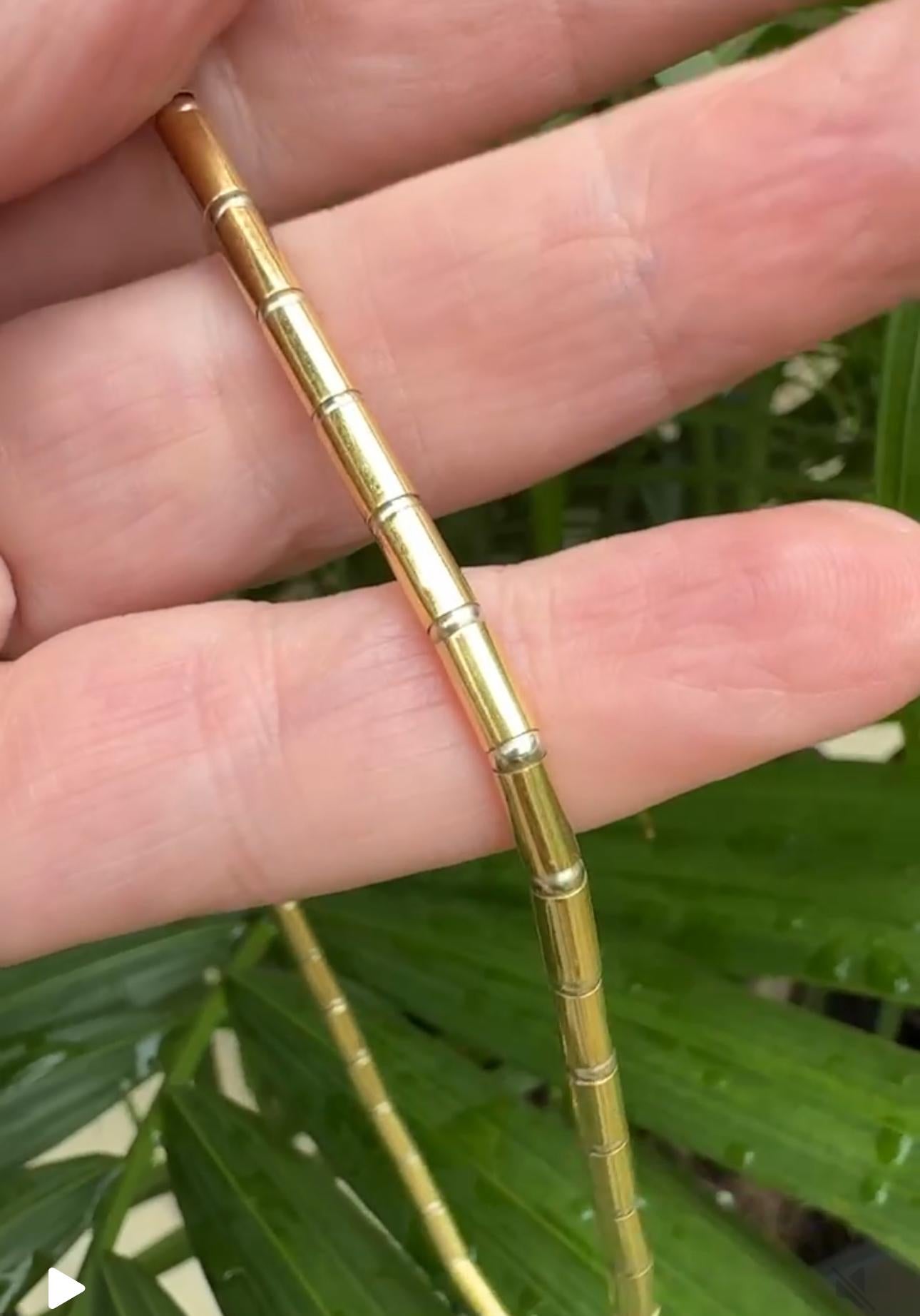Donna Collana a tubo e a sfera in oro giallo 18 carati vintage in vendita