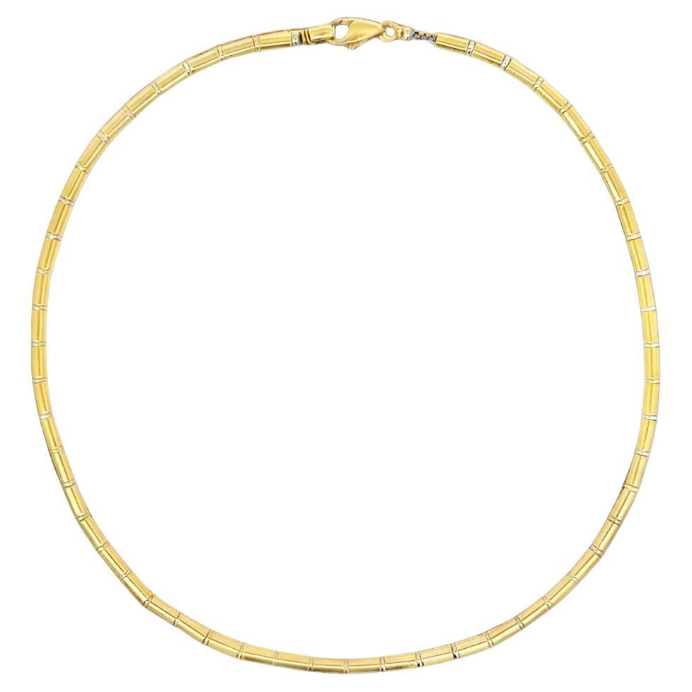 Collana a tubo e a sfera in oro giallo 18 carati vintage in vendita
