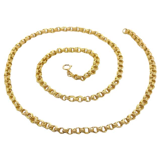 Monet Vintage 1980s Spiral Twist Interlinked Rope Chain Necklace Silver ...