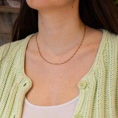 Vintage 18K Yellow Gold Twisted Necklace - Solid Gold Chain, 16.93 Inches