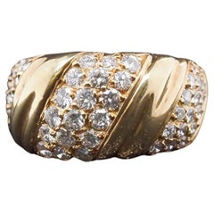 Vintage 18K Yellow Gold Van Cleef & Arpels Diamond Swirl Ring