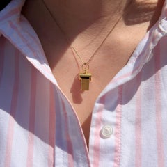 Vintage 18K Yellow Gold Whistle Charm, Pendant, Circa 1970s