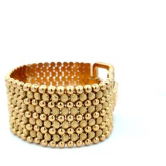 Bracciale d'epoca in oro giallo 18 carati a maglie larghe 68,7 grammi