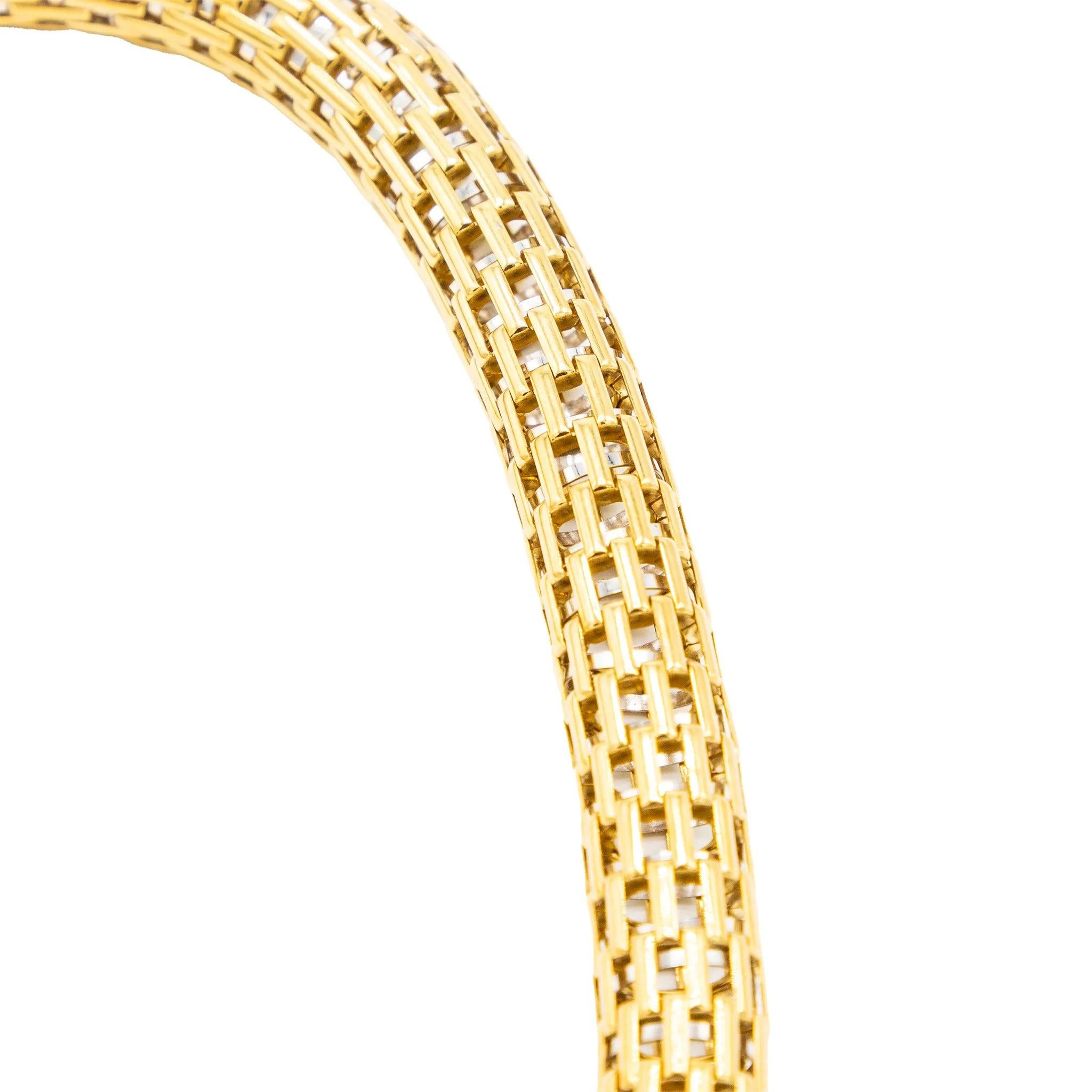 De las mujeres Collar Vintage Tejido de Oro Amarillo de 18K - Años 80 en venta