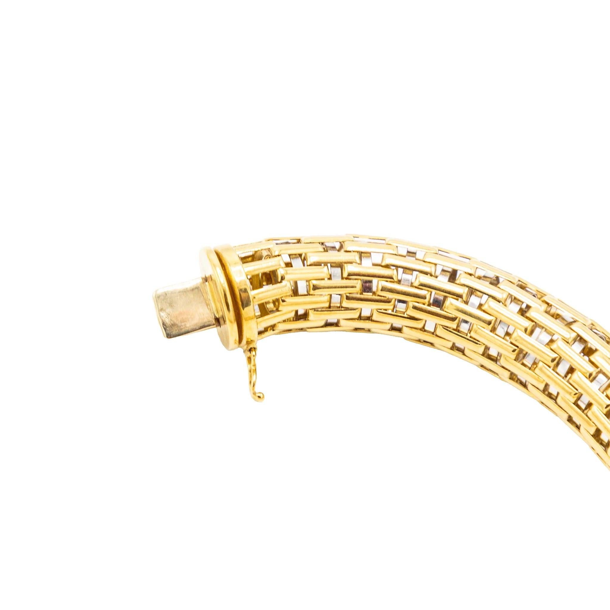 Collar Vintage Tejido de Oro Amarillo de 18K - Años 80 en venta 3