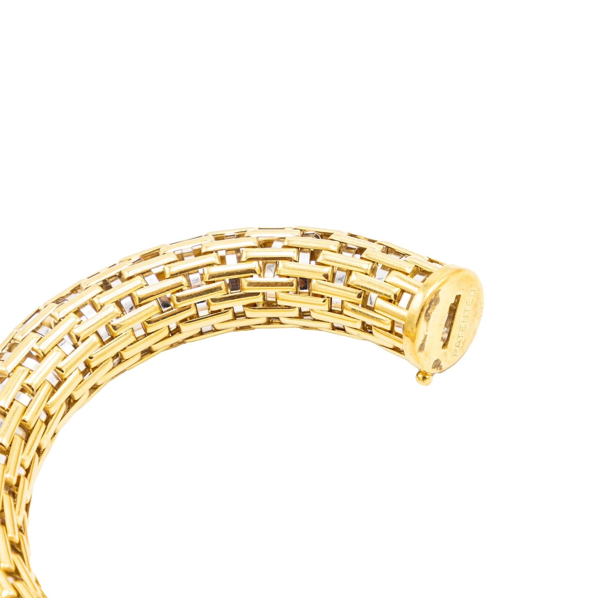 Collar Vintage Tejido de Oro Amarillo de 18K - Años 80 en venta 4