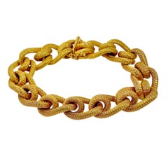 Vintage 18K Yellow Gold Woven Link Italian Bracelet