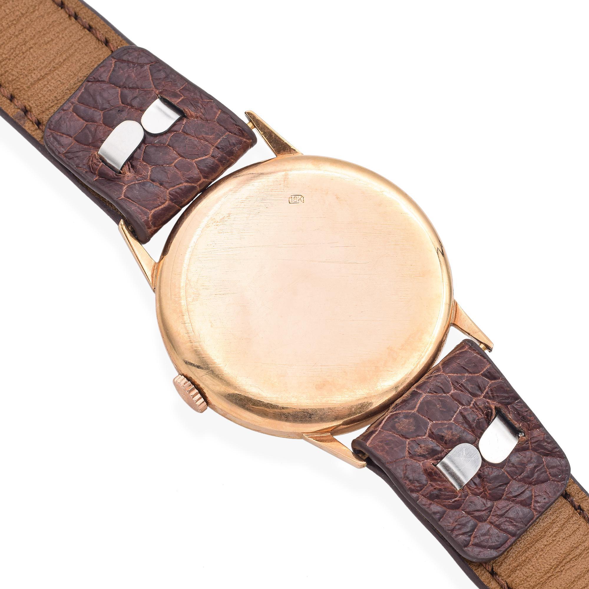 Vintage 18k Gelbgold Zenith Schweizer Jumbo-Uhr 1