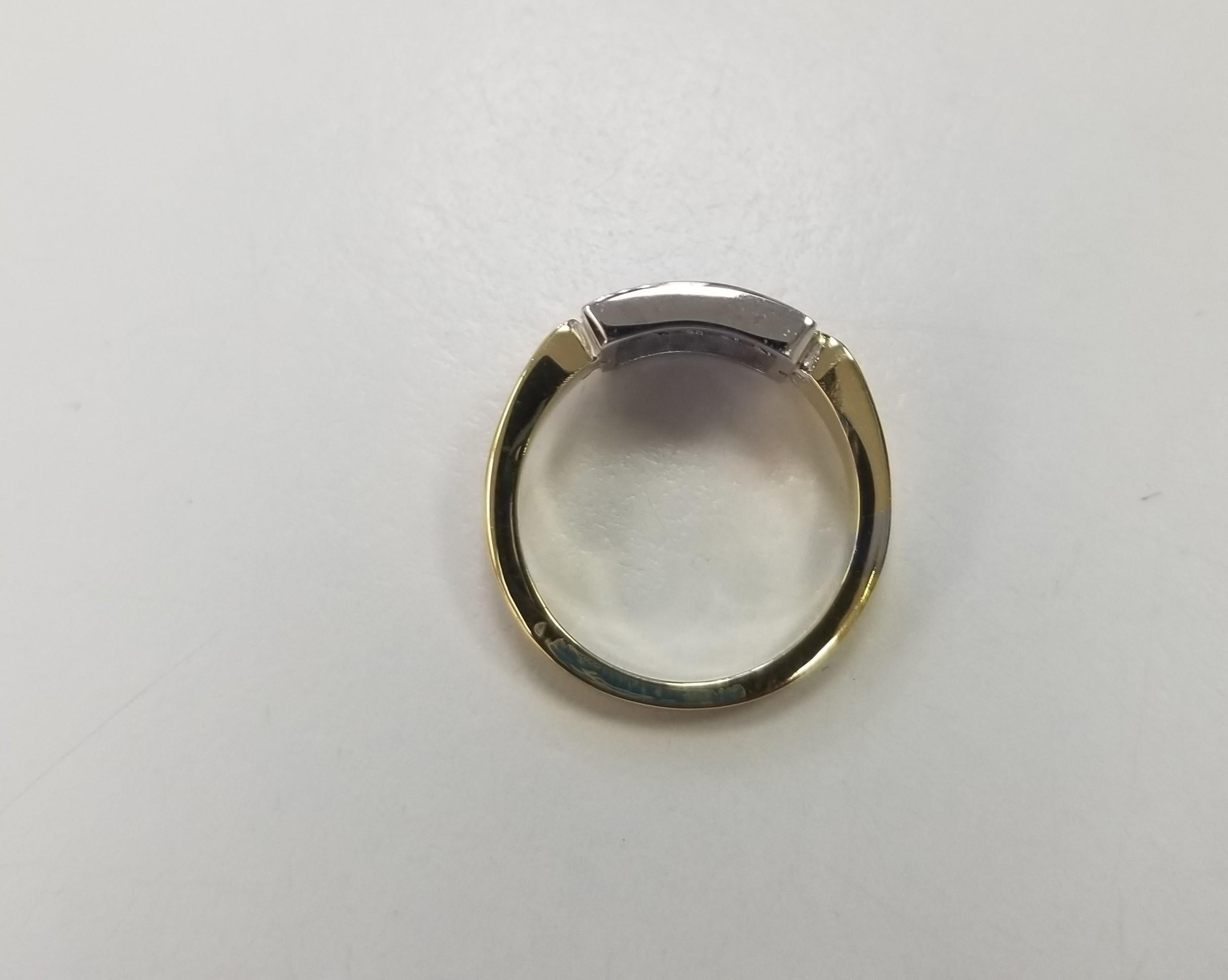 French Cut Vintage 18k Yellow n White gold 